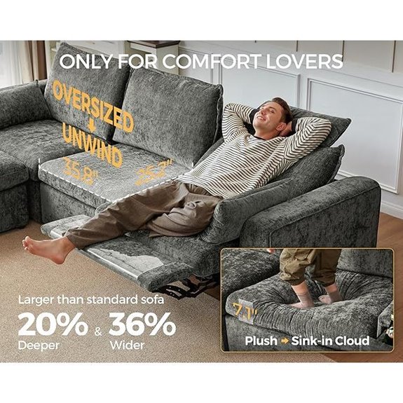 Charging 2-Seater for RV Home Theater Chenille