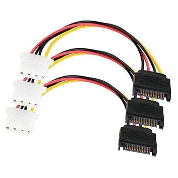 SATA to 4 Pin Power Cable Adapter (3 Pack)