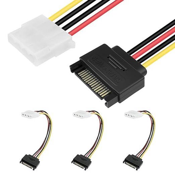 SDTC SATA to Molex Power Adapter Cable (3-Pack)