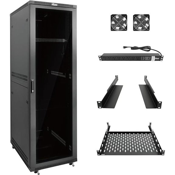 Tecmojo 42U Server Rack with PDU and Cooling Fans