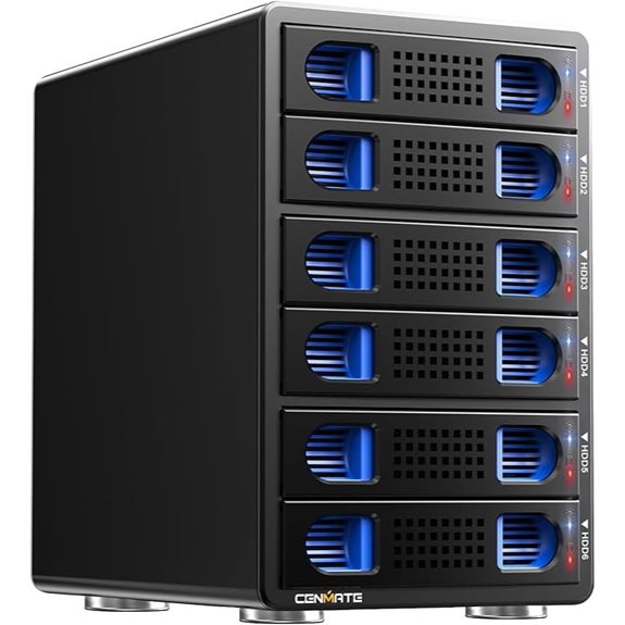 6-Bay SATA Hard Drive Enclosure with Cooling Fan