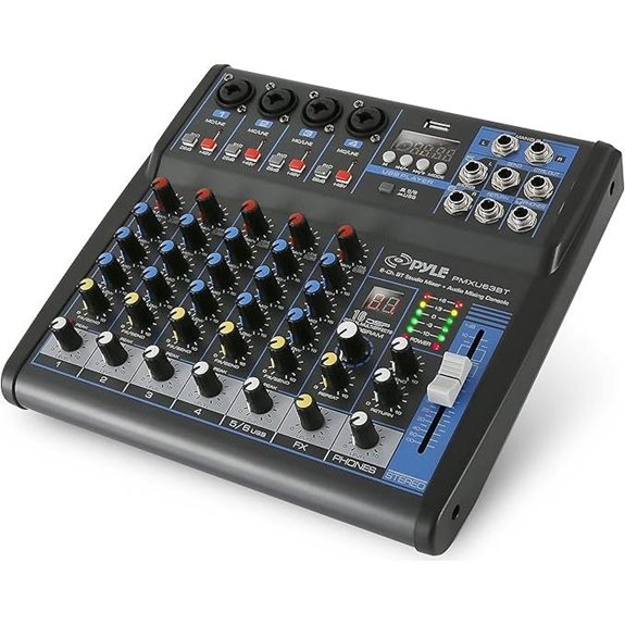 Pyle 6-Channel Audio Mixer with USB & Bluetooth