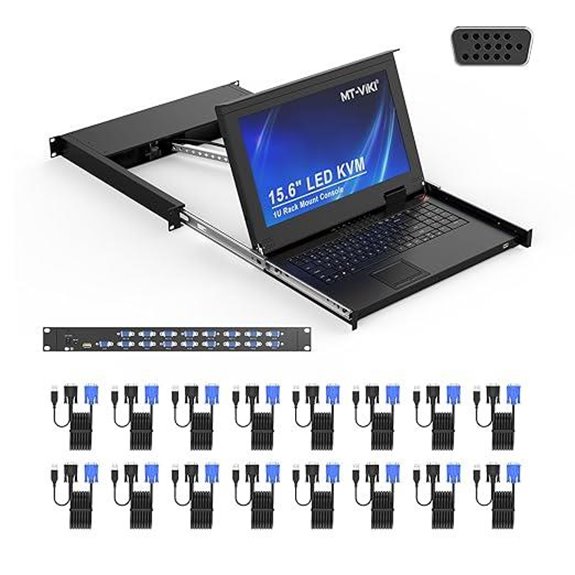 MT-VIKI 16-Port VGA KVM Console with 15.6 LCD