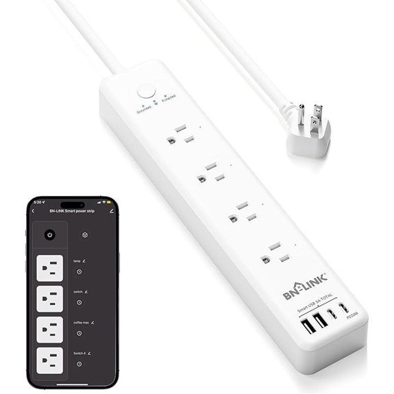 BN LINK Smart Plug Power Strip with 4 Outlets & USB