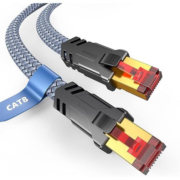 Snowkids 50FT Ethernet Cable Flat High-Speed Braided