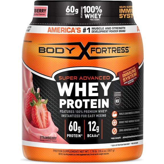 Body Fortress Strawberry Whey Protein with Vitamins