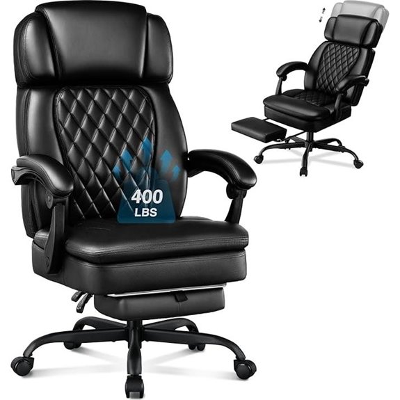 sturdy executive chair with footrest