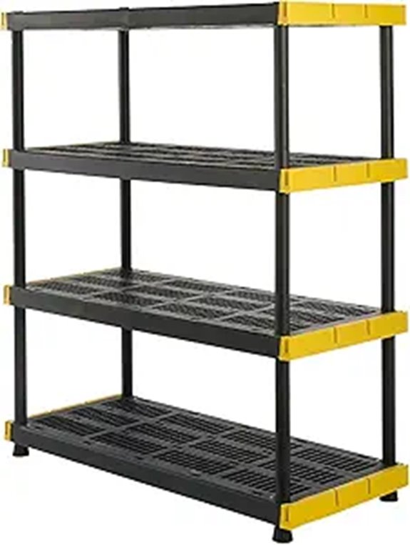 Heavy Duty 4-Tier Plastic Storage Shelving Unit