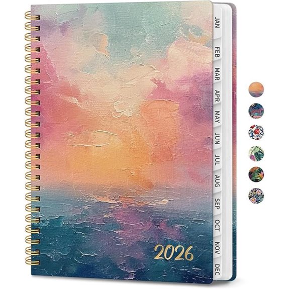 2026 Aesthetic Weekly & Monthly Planner Sunset Hardcover