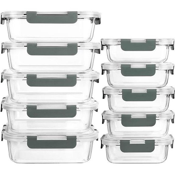 MCIRCO 10-Pack Glass Meal Prep Containers