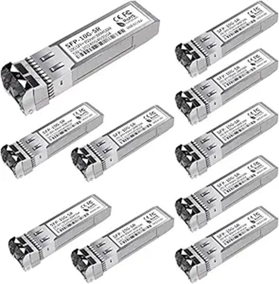 10Pack 10G SFP+ LC Multi-Mode Ethernet Transceivers