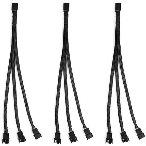 Aypzuke 3 Pack Computer PC PWM Fan Splitter Cable 1 to 3 (4 Pin+3 Pin)