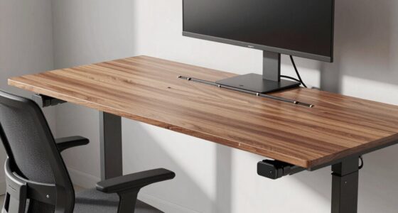 top adjustable desks with cords