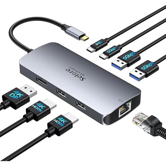 Selore USB C Docking Station for Triple 4K Displays
