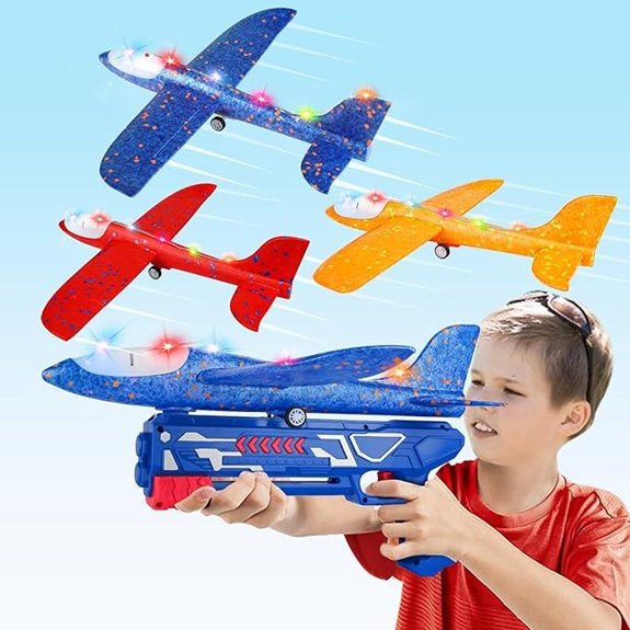 3 Pack Foam Glider Airplane Launchers for Kids