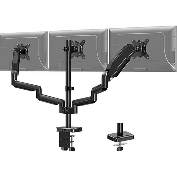 Triple Monitor Desk Mount with Gas Spring Support
