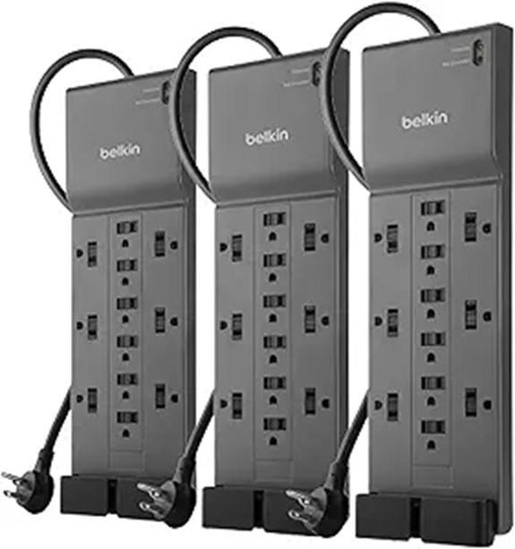 Belkin 12-Outlet Surge Protector Power Strip (Pack of 3)