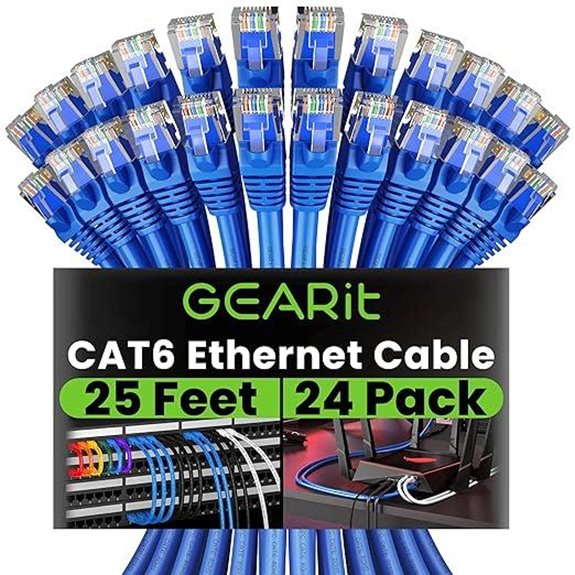 GEARit Cat 6 Ethernet Cable Pack (24-Pack 25 ft)