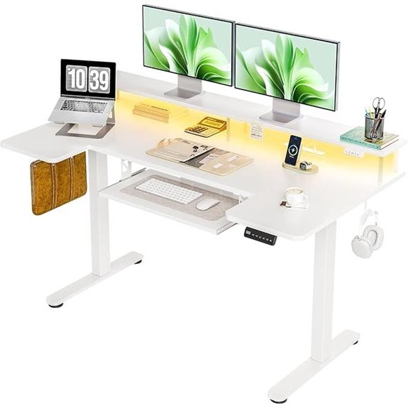 OffiGo U-Shaped Electric Sit-Stand Desk with Accessories