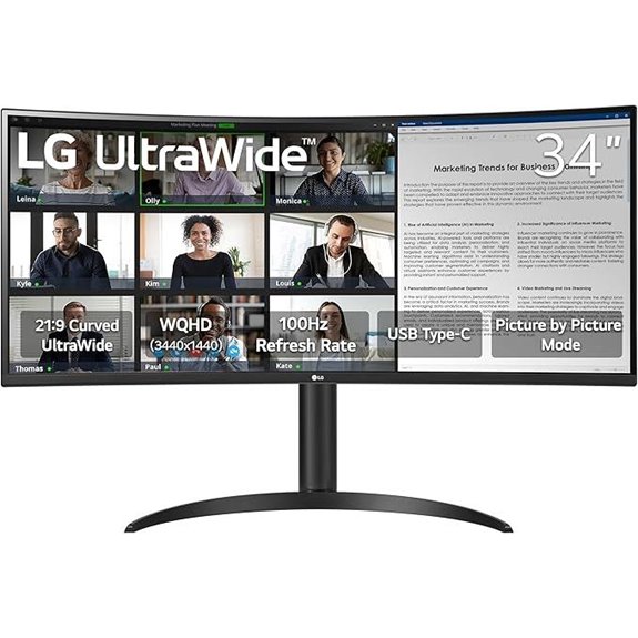 LG 34-inch UltraWide Curved Monitor with HDR and USB-C