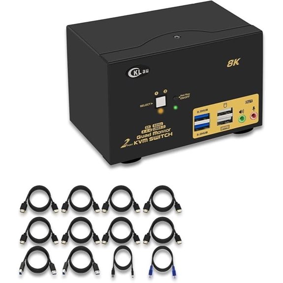 CKLau 2-Port USB 3.0 KVM Switch HDMI 8K