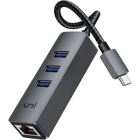 uni USB-C to Ethernet Adapter with USB 3.0