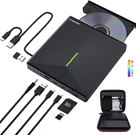 External CD/DVD Drive with USB & Card Slots