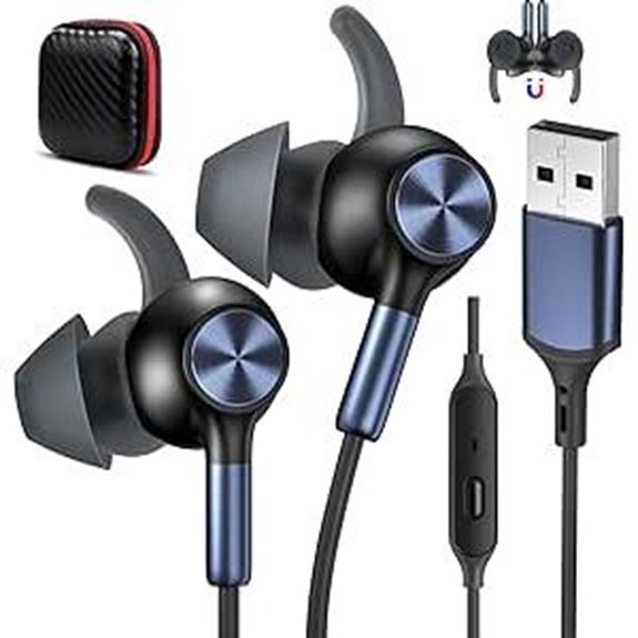USB Earbuds with Microphone for PC and Laptop