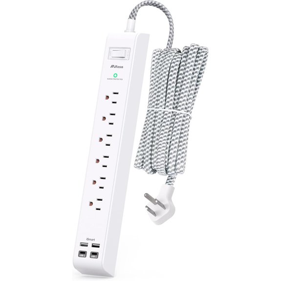 Surge Protector Power Strip with USB and Wall Mount