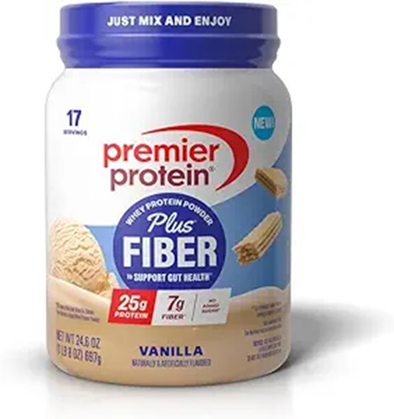 Premier Protein Powder Plus Fiber Vanilla (17 Servings)