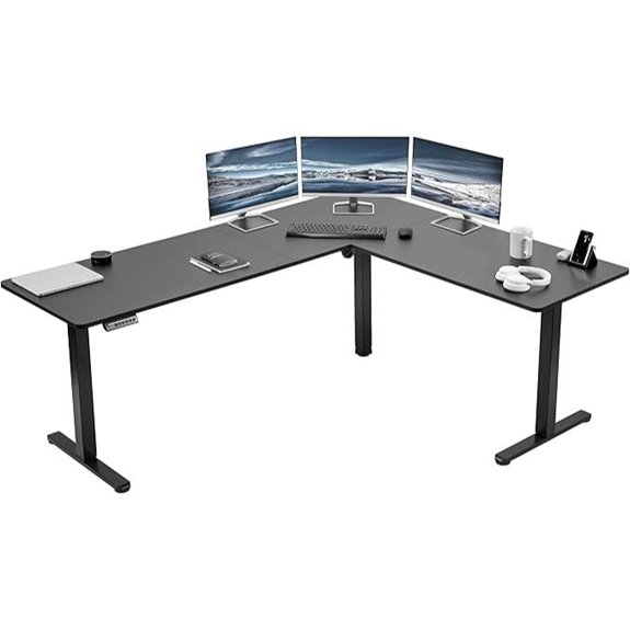 VIVO Electric L-Shaped Standing Desk (75x63)