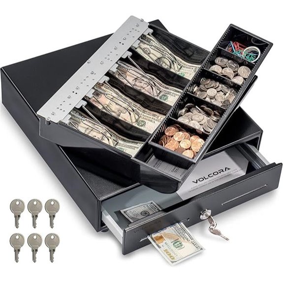 Volcora 13 Cash Register Drawer with Removable Tray