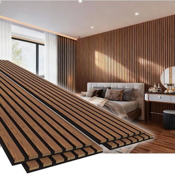 4 Pack Walnut Acoustic Wall Panel Set