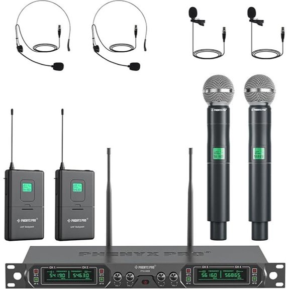 Phenyx Pro Wireless Microphone System with 4 Channels