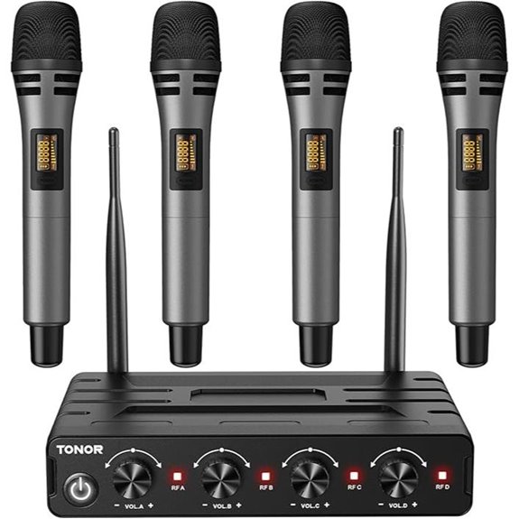 TONOR Wireless Microphone System with 4 Channels