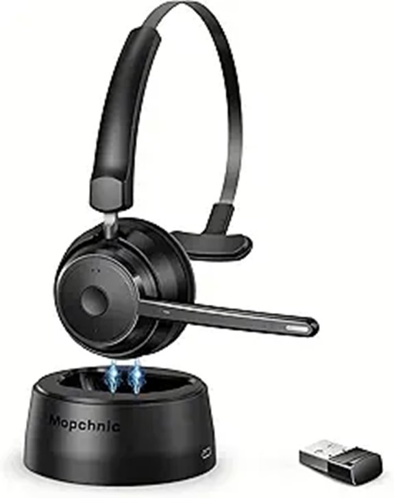 Bluetooth Wireless Headset with AI Noise-Canceling Microphone