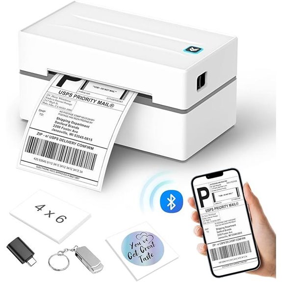 Wireless Bluetooth Shipping Label Printer for Small Business