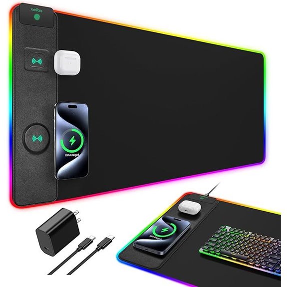 RGB Gaming Mouse Pad with Wireless Charging