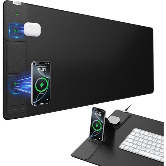 Wireless Charging Mouse Pad with Phone Holder