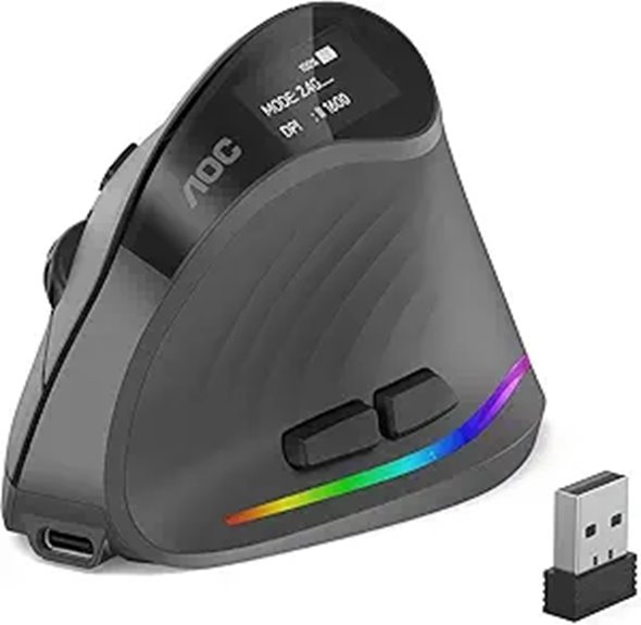 AOC Wireless Bluetooth Ergonomic Vertical Mouse