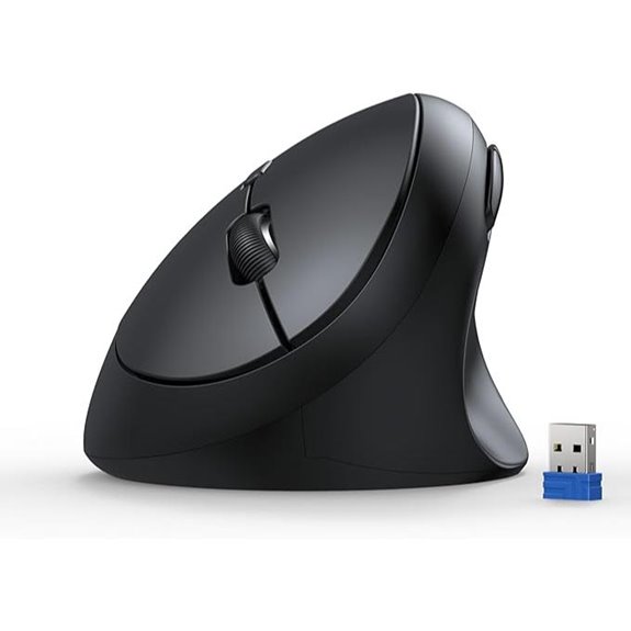 TECKNET Wireless Ergonomic Vertical Mouse - Black