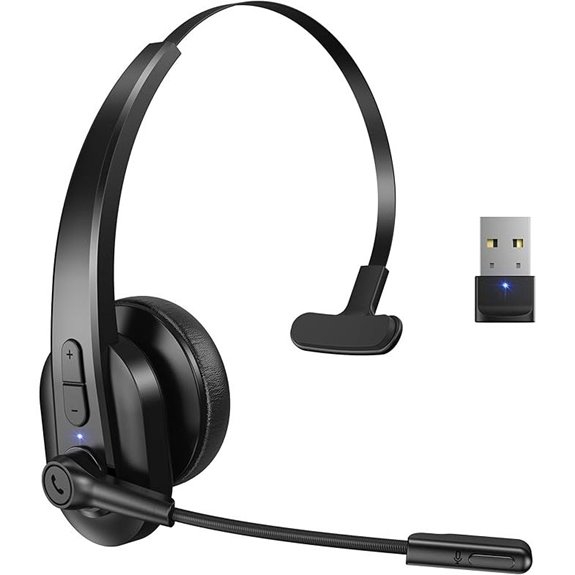 Bluetooth Headset with USB Dongle for Office & Truckers