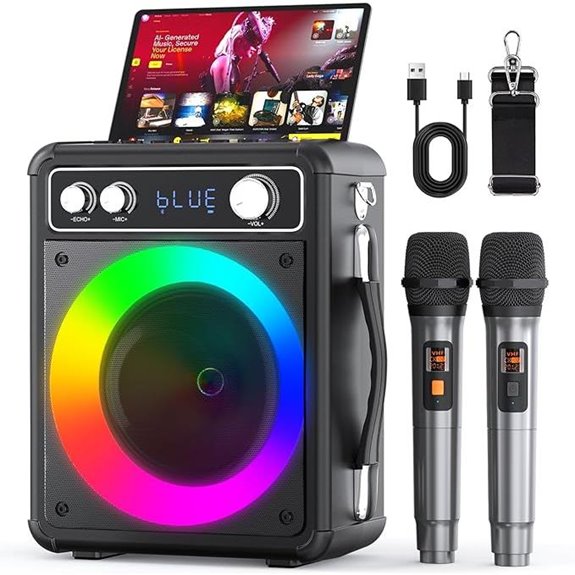Portable Bluetooth Karaoke Speaker with Microphones