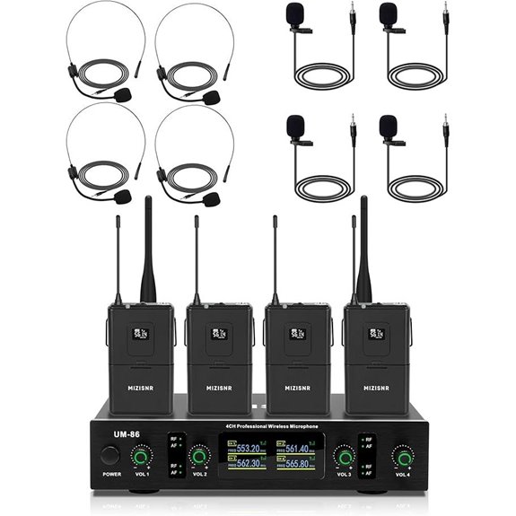 Wireless Lavalier Microphone System with Headset & Lapel