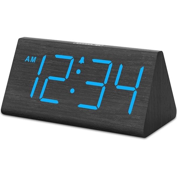 DreamSky Wooden Digital Alarm Clock with USB & Loud Alarm