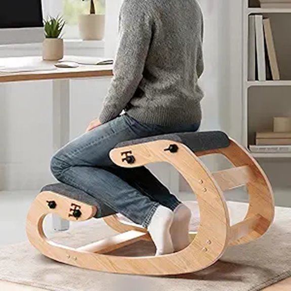 Ergonomic Kneeling Chair with Wooden Frame